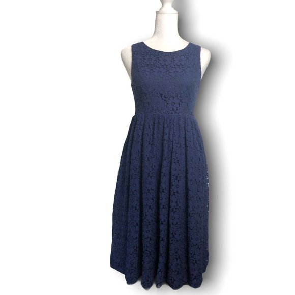 Velvet Torch Dresses & Skirts - Velvet Torch XS / S Dress Navy Blue Lace Sleeveles